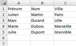 Capture d'écran du logiciel Excel: convertion d'un fichier CSV en XLS. csv-xls-excel-capture-ecran-3